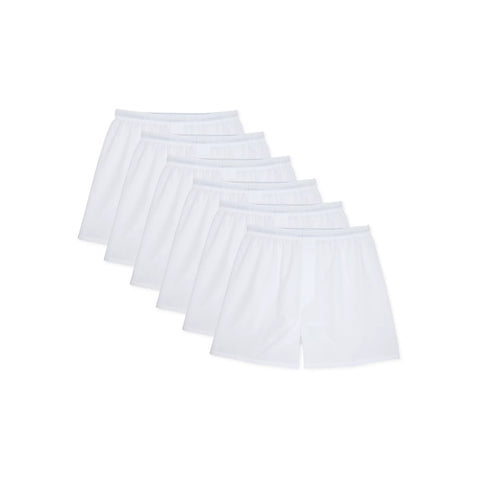 Hanes 6-Pack Men's Tag-Free White Woven Boxer Underwear 