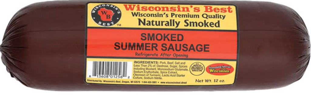 Wisconsin's Best Smoked Summer Sausage 12 oz. 
