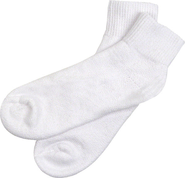 Ladies All White Quarter Socks - 6 Pack 