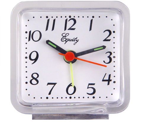 Equity 21038 Clear Case Quartz Analog Alarm Clock 