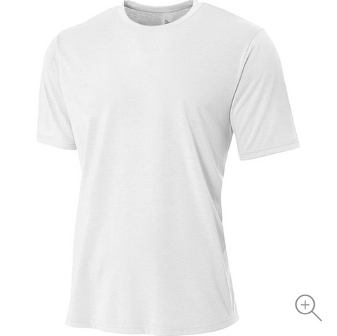 A4 Men's Spun Poly Crew Neck T-Shirt - White 