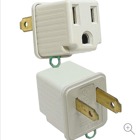 Single Grounding Adapter 3 prong to 2 prong 