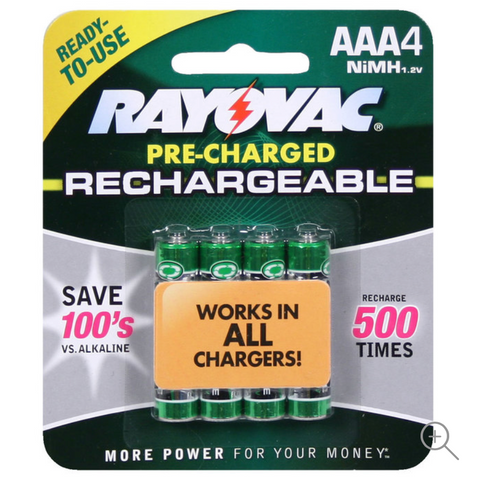 Rayovac NiMH Rechargeable Batteries "AAA" 4-Pack 