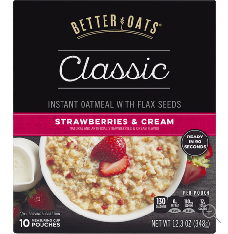 Oat Revolution Strawberries & Cream Instant Oatmeal 10ct. 15.1 oz. 