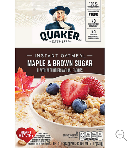 Quaker Instant Oatmeal Maple & Brown Sugar 15.1 oz. 