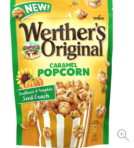Werther's Caramel Popcorn Sunflower and Pumpkin Seed Crunch 5oz 