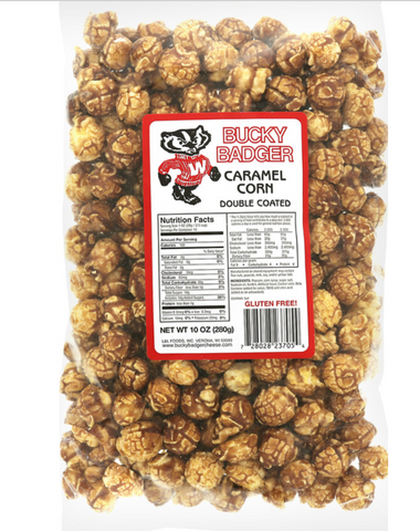 Bucky Badger Double Coated Caramel Corn 10 oz. 
