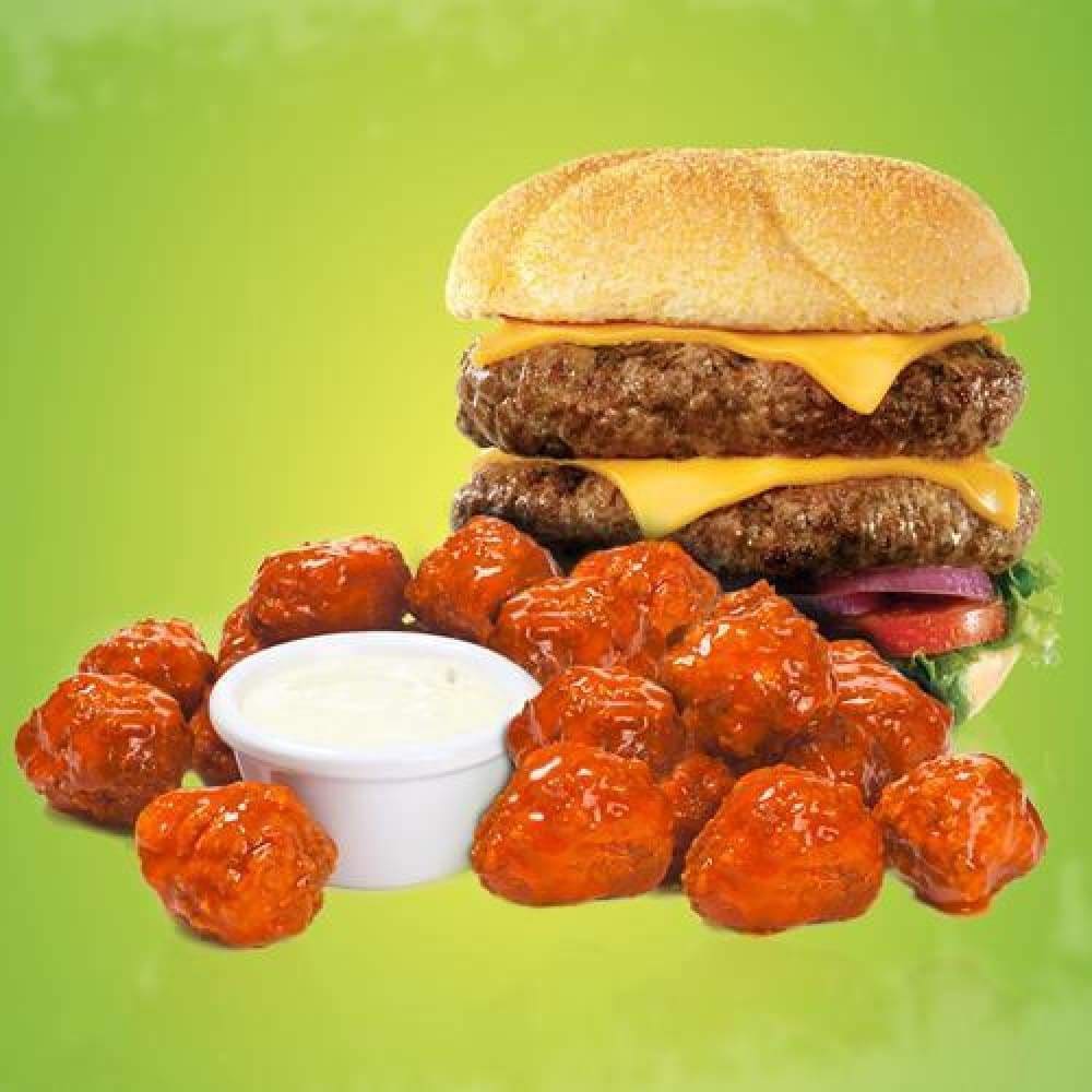 Double Cheeseburger and Extreme Boneless Wings 