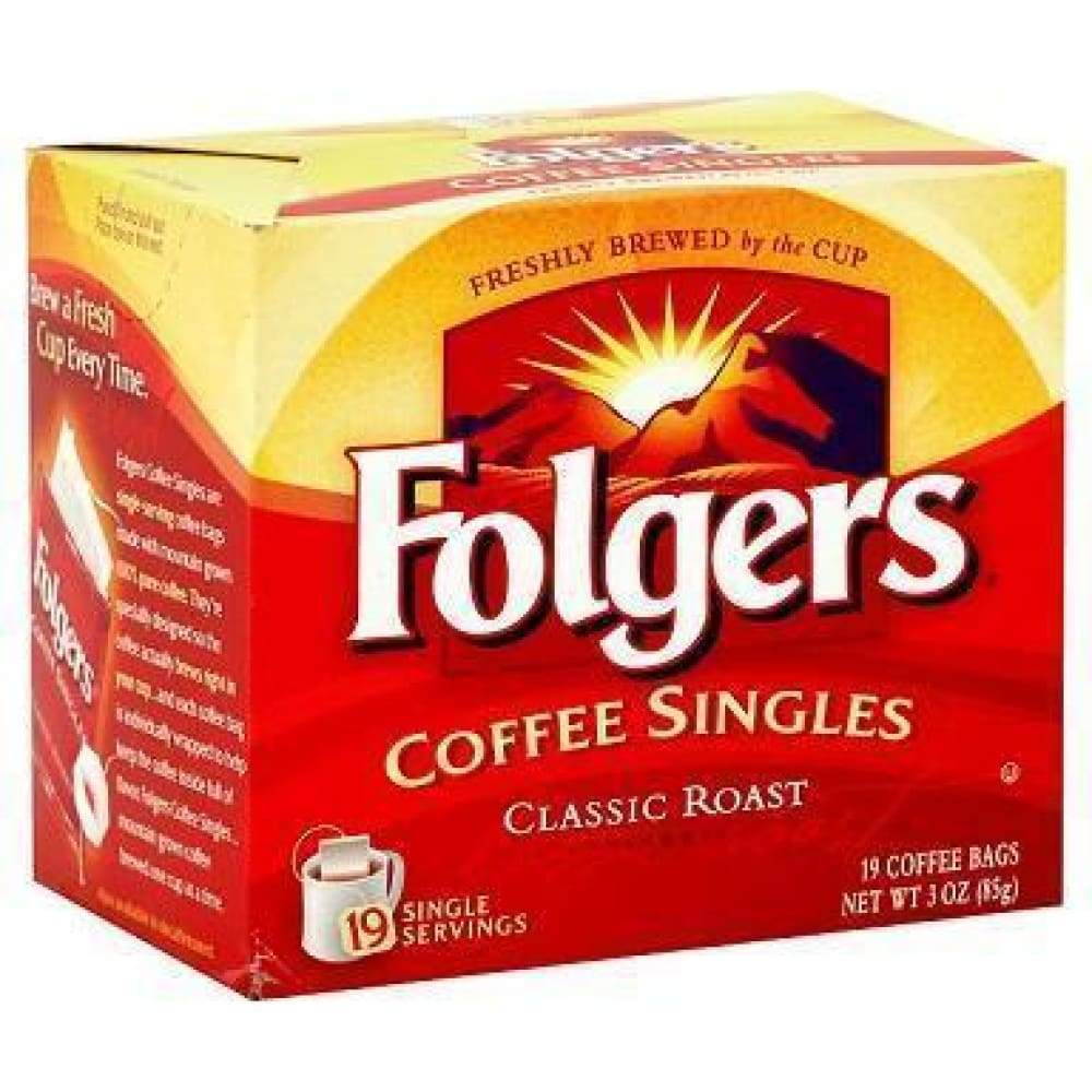 Folgers 3 Ounce Caffeine Singles 19 Count Regular 