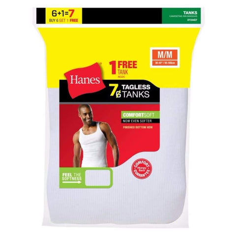 Hanes Men's Tagless® Comfortsoft® A-Shirt 7-Pack (Includes 1 Free Bonus A-Shirt) 