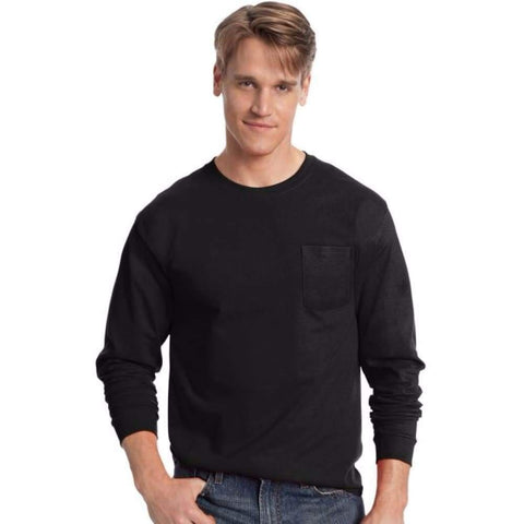 Hanes Men's Tagless® Long-Sleeve T-Shirt With Pocket 