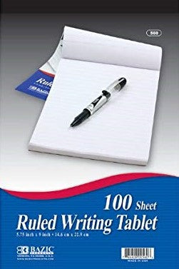 Ruled Writing Tablet 6×9 100 Sheets 