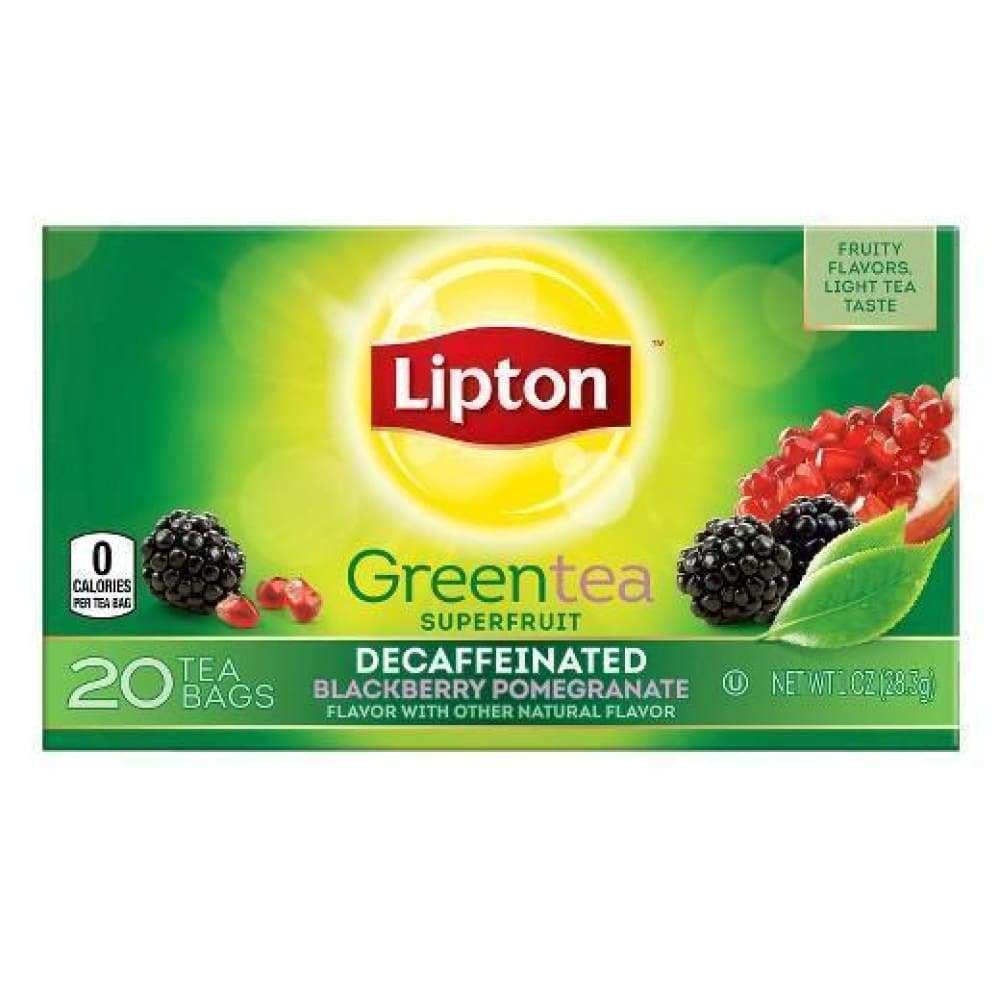 Lipton Green Tea Blackberry Pom Decafenatated 20 Bags 