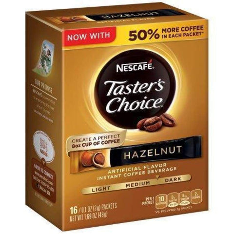 Nescafe Taster's Choice Coffee Instant Hazelnut 16 Packets 