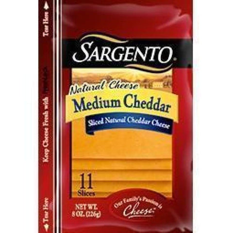 Sargento 8 Oz Sliced Medium Cheddar Cheese 